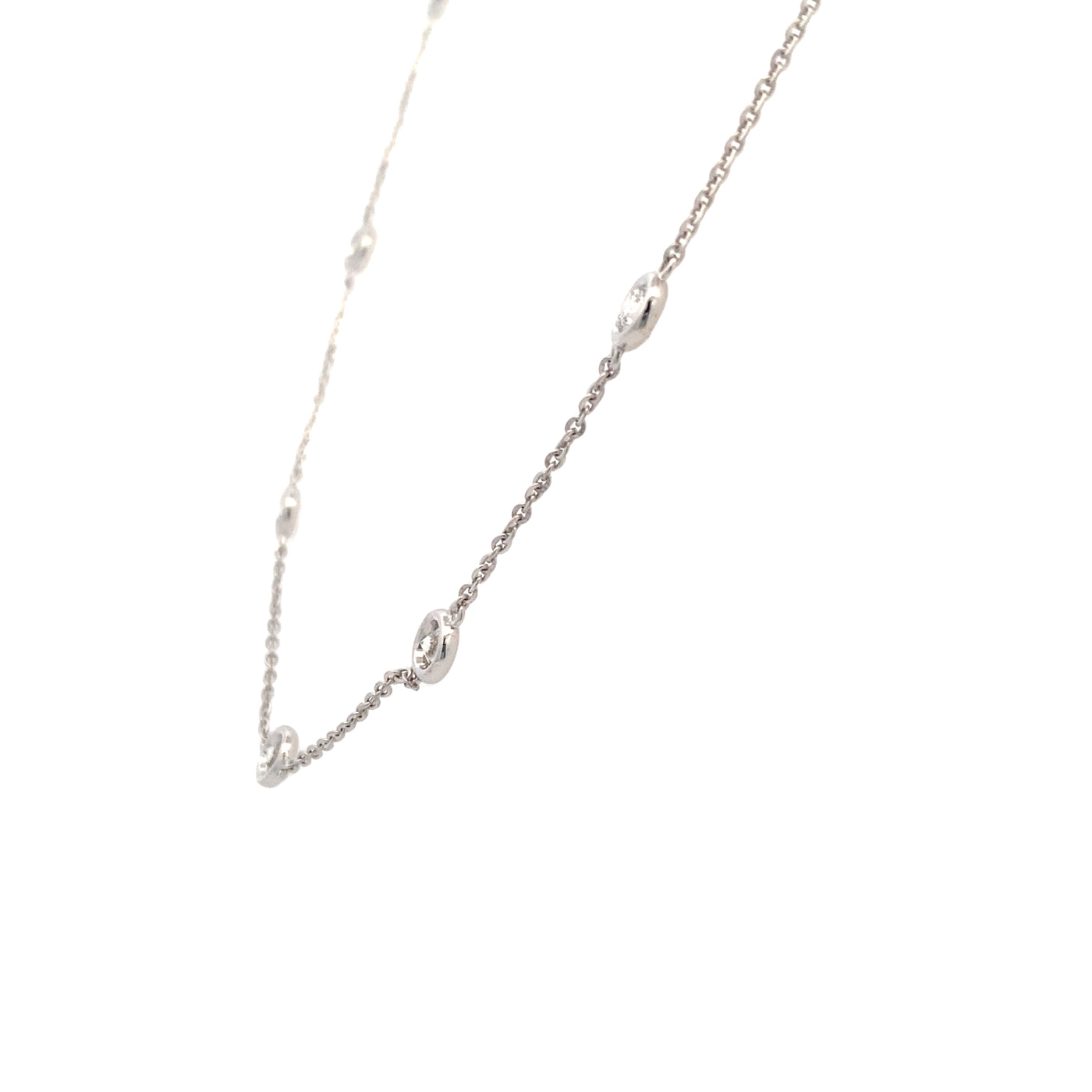 Lab-Created Diamond Station Necklace in White Gold