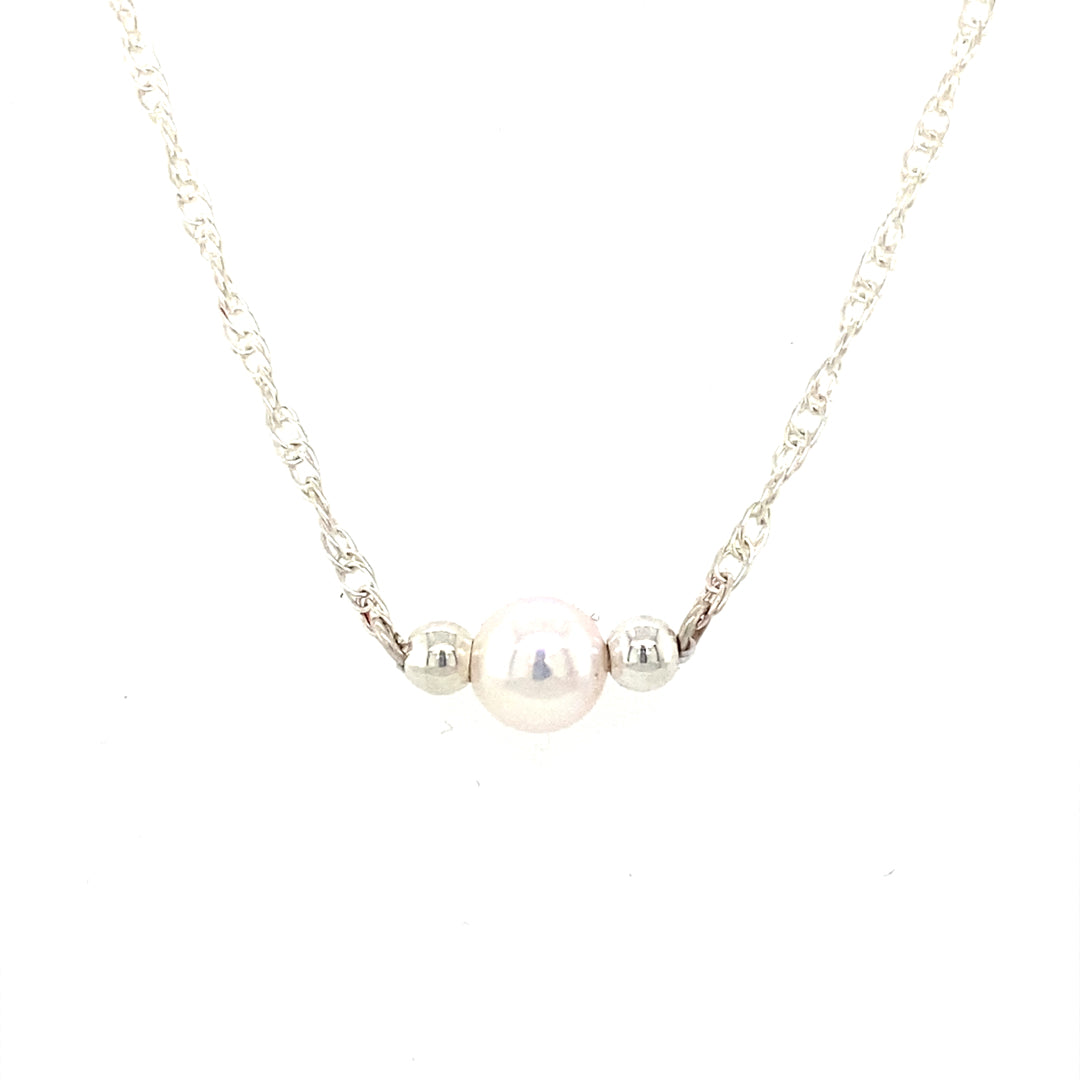 Beeghly & Co. Silver Children's One Pearl Add-A-Pearl Necklace AAP1-60SB