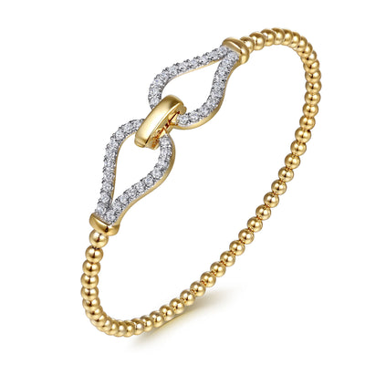 Diamond Split Bujukan Bangle in Yellow Gold by Gabriel NY