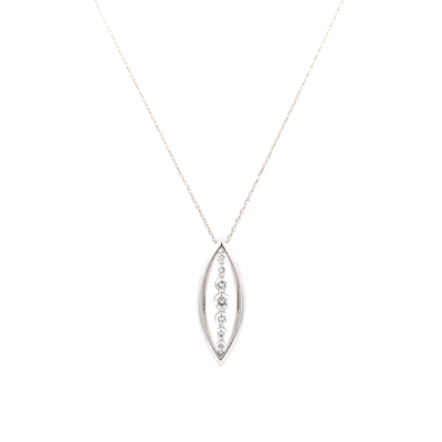 White Gold Graduating Diamond Pendant