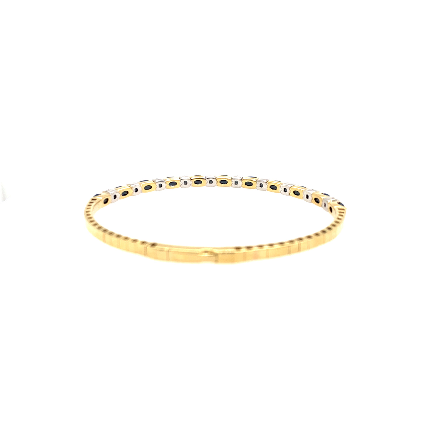 Sapphire and Diamond Bangle in Yellow Gold