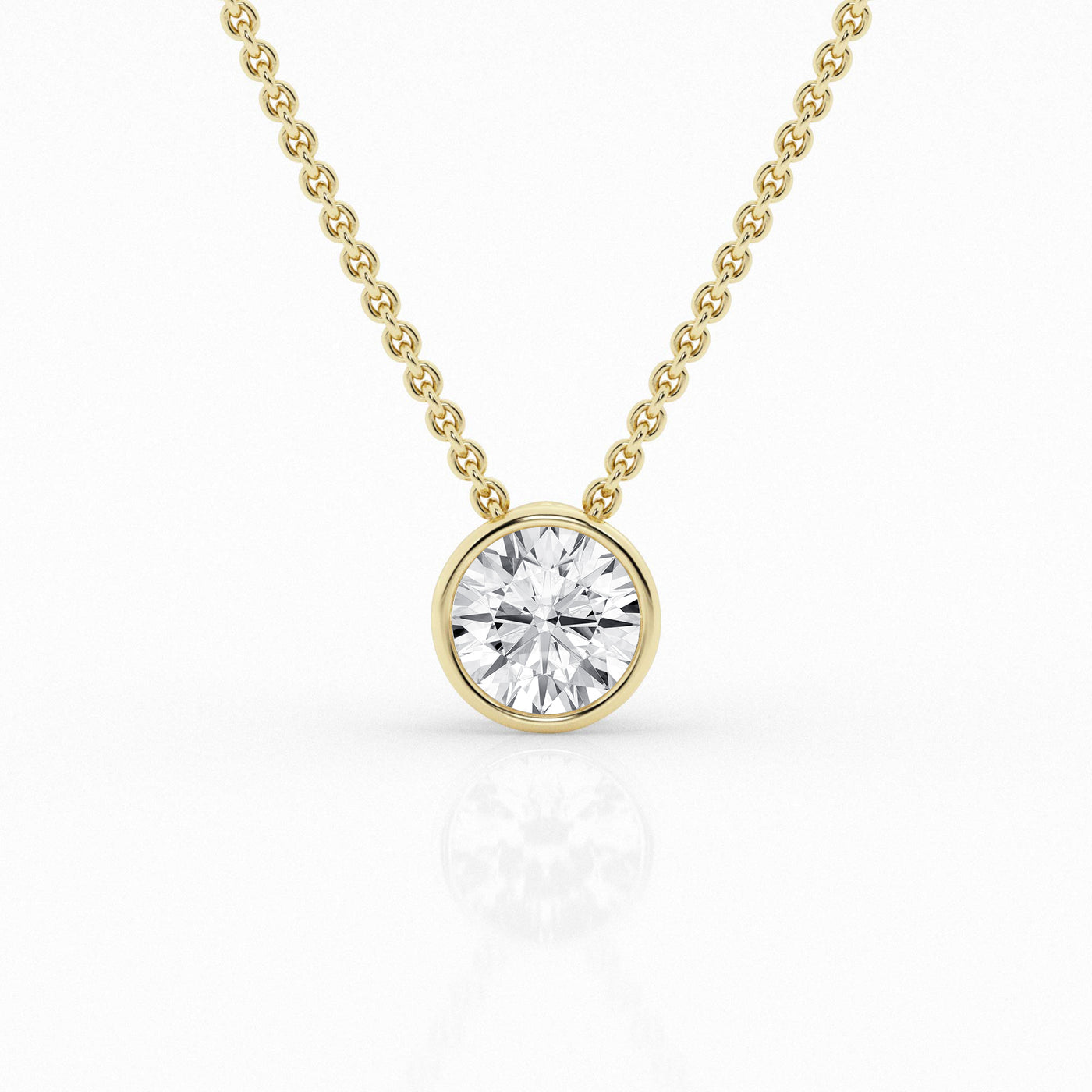 Yellow Gold Lab Grown Diamond Solitaire Pendant