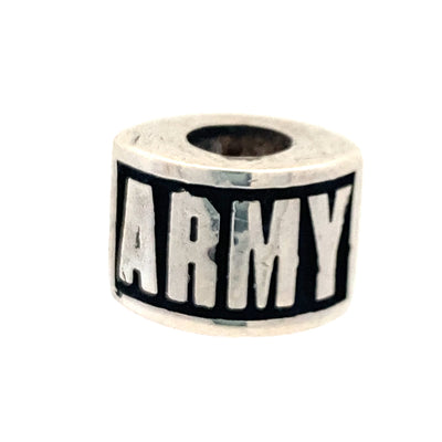 Enamel Army Bead in Silver