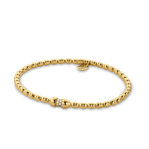 Diamond Accented Expandable Bracelet in Yellow Gold by Hulchi Belluni