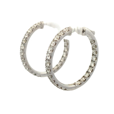 White Gold Diamond Hoop Earrings