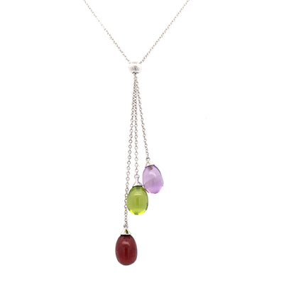 Estate Tiffany & Co. Rainbow Drop Necklace in White Gold