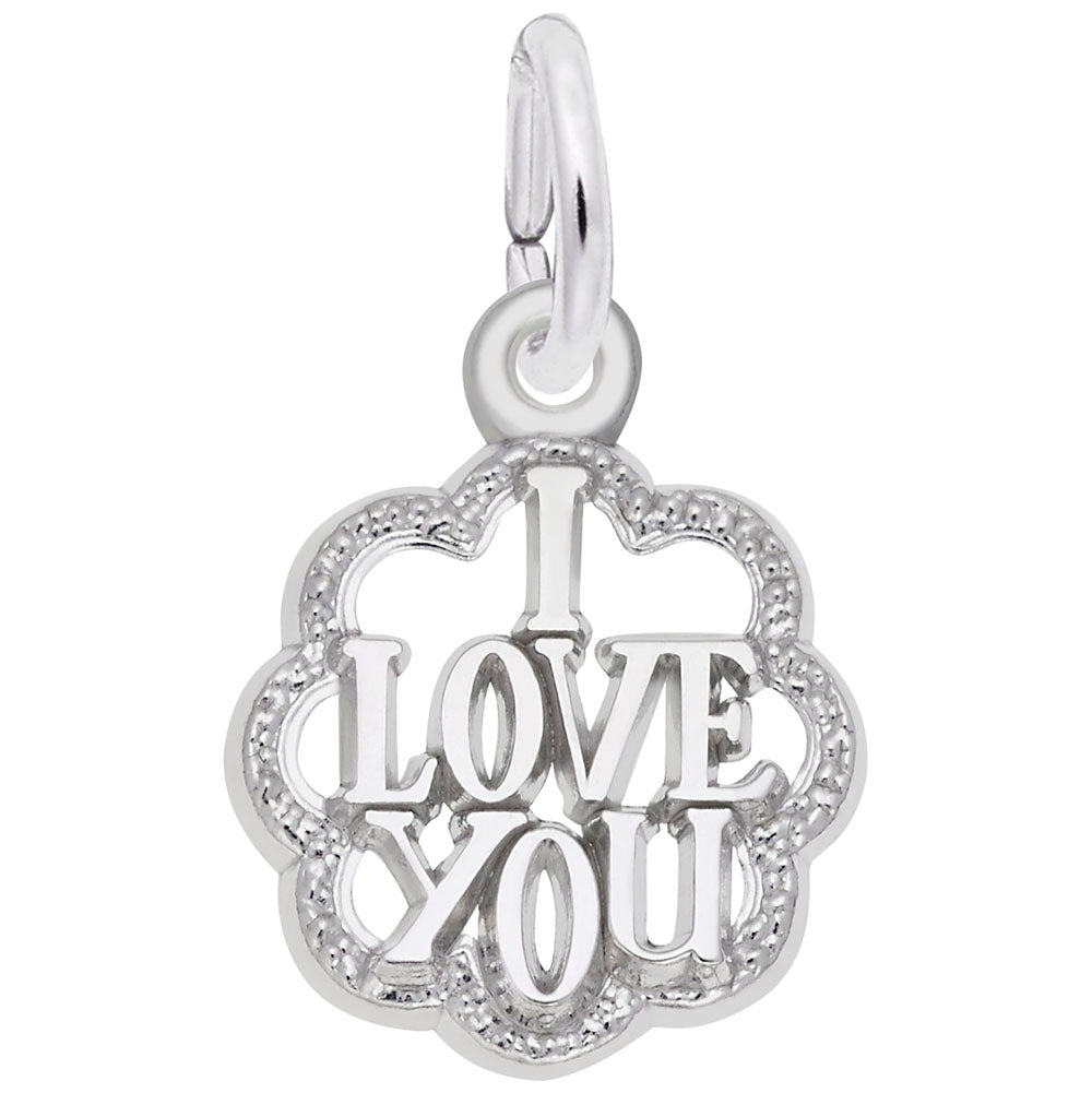 "I Love You"  Charm in SIlver