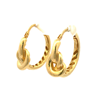 Love Knot Hollow Hoop Earrings in Yellow Gold