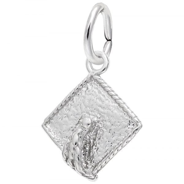 Silver  Graduation Cap Charm1763