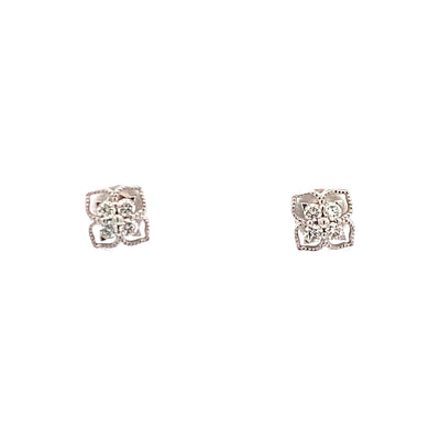 Gabriel & Co. White Gold Diamnd Floral Studs