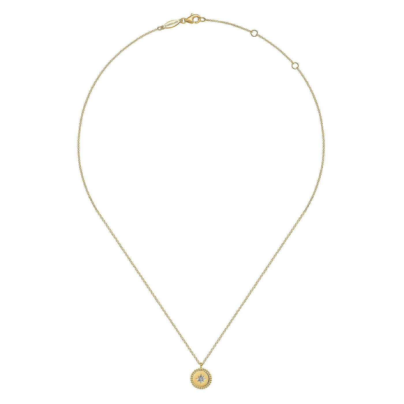 Diamond Starburst Necklace in Yellow Gold by Gabriel & Co.