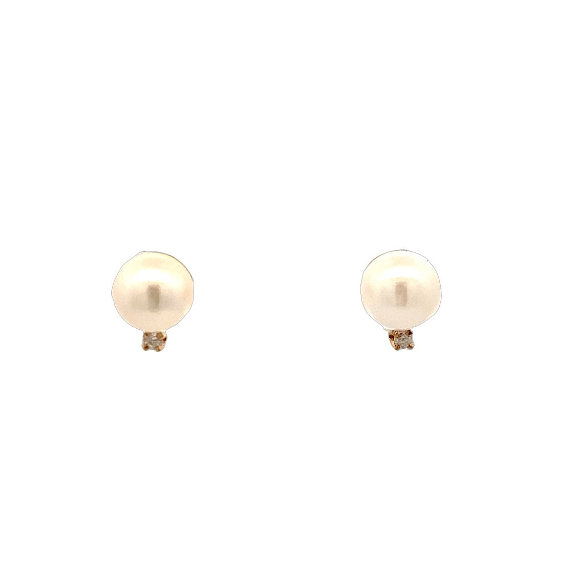 BCJ Estate Jewelry Yellow Gold Pearl Studs