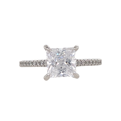 Princess Cut Engagement Ring in White Gold by Gabriel NY