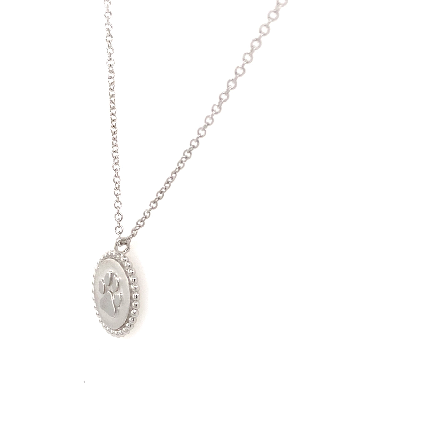 Paw Print Disc Pendant in Silver by Gabriel NY