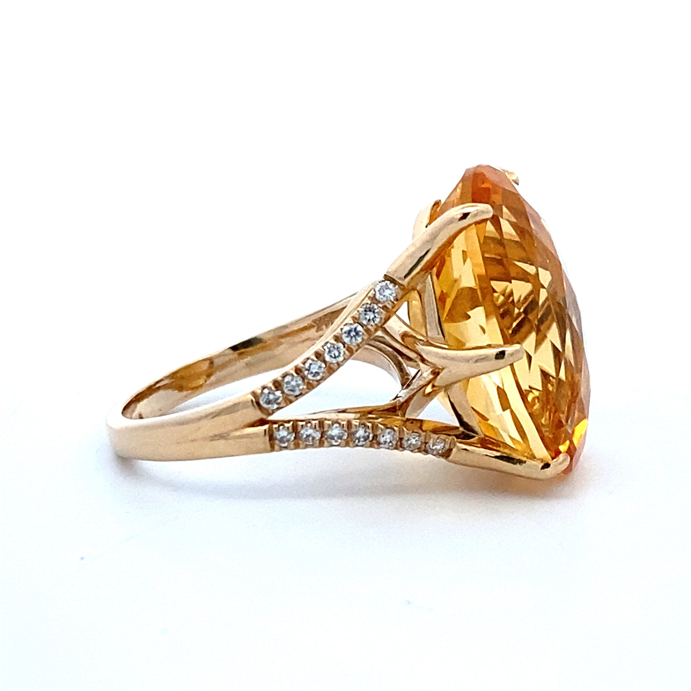 Oval Citrine Ring in Yellow Gold by B&C