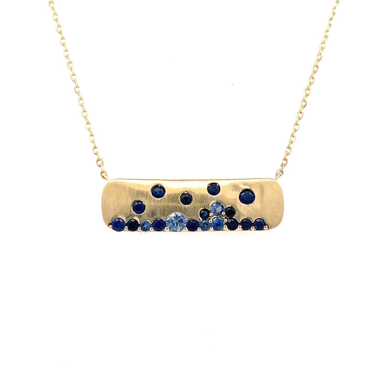 Yellow Gold Sapphire Bar Necklace PDD3255-T/001