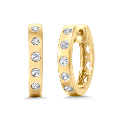 Diamond Station Earrings in Yellow Gold