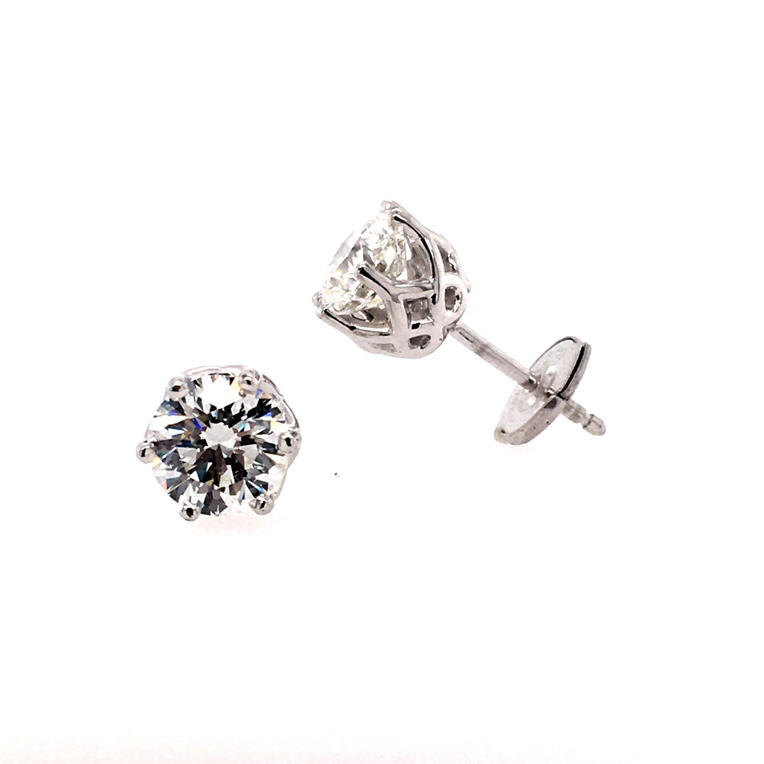 Beeghly & Co. "Best Collection" 18 KT White Gold  2 CTW Diamond Stud Earrings