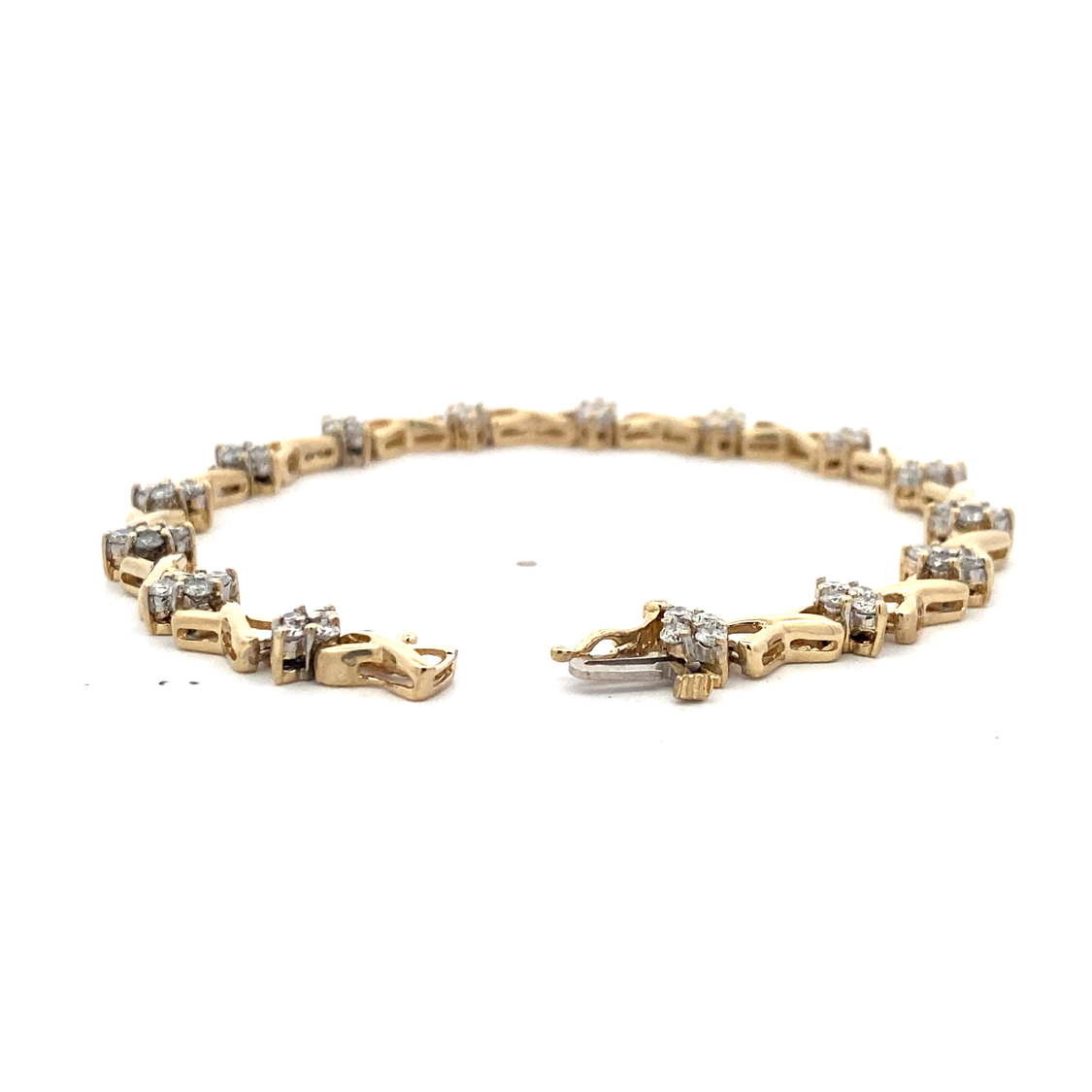 Estate Diamond Link Bracelet in Yellow Gold