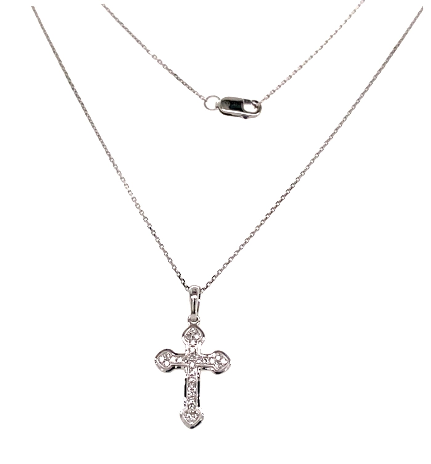 Diamond Cross Pendant in White Gold