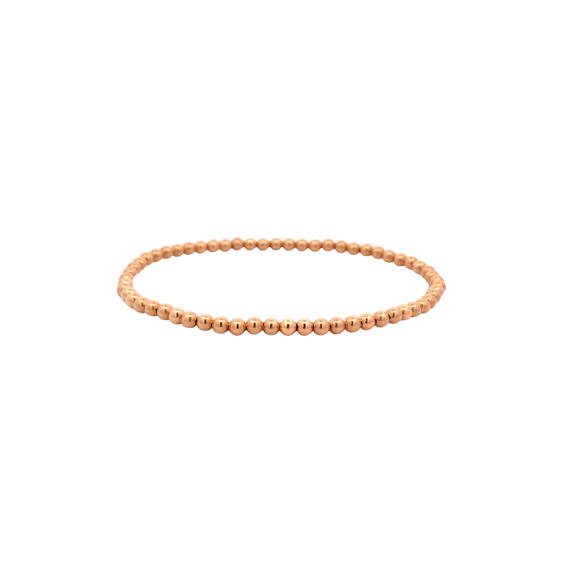 Karen Lazar Stretch 3mm Rose Gold Beaded Bracelet Size 6.5