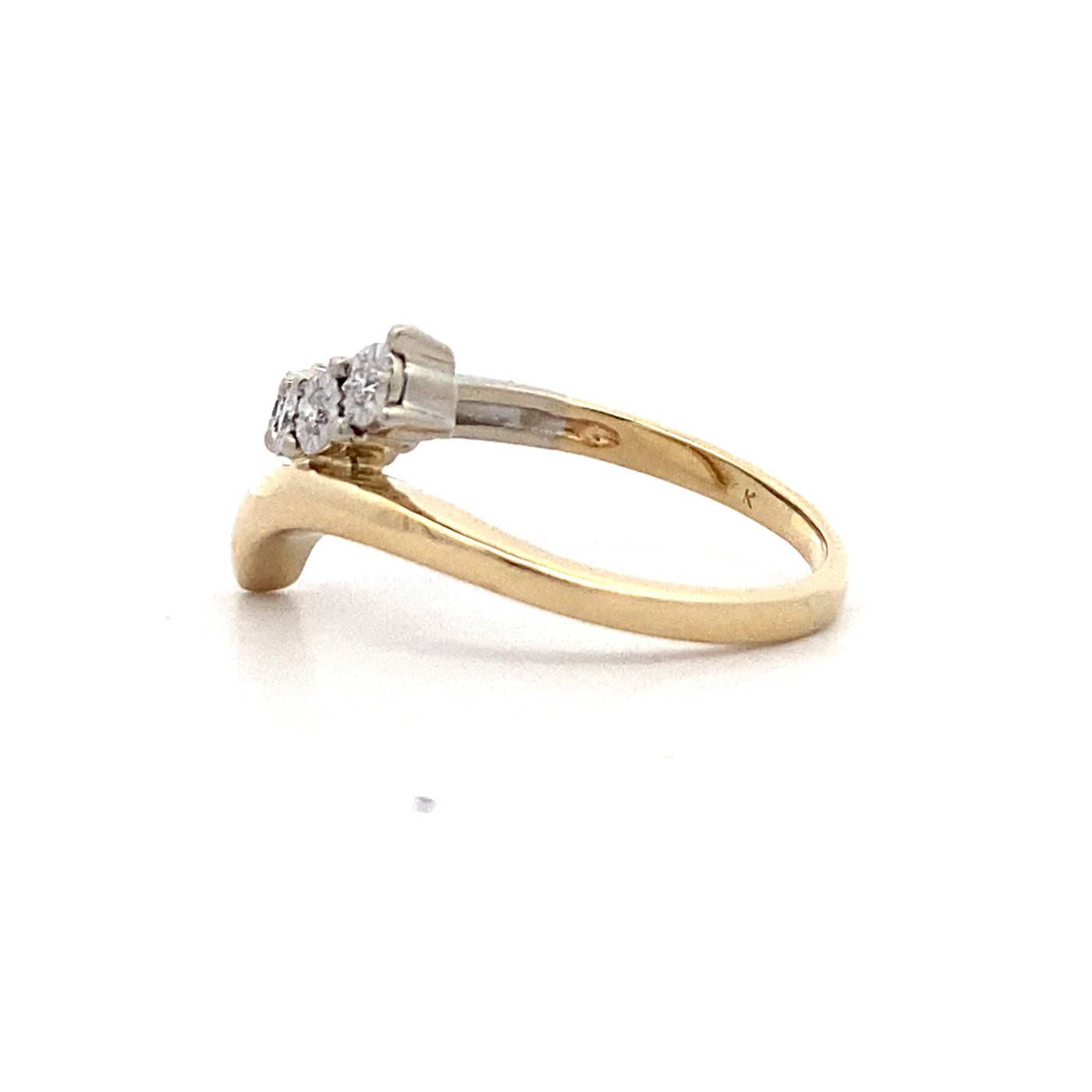 Estate Jewelry Two-Tone Bypass Diamond Ring