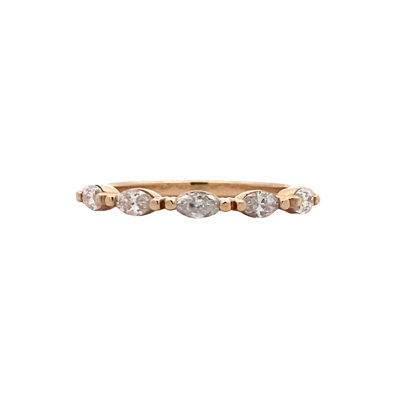 Marquise Diamond Wedding/Anniversary Band in Yellow Gold by B&C