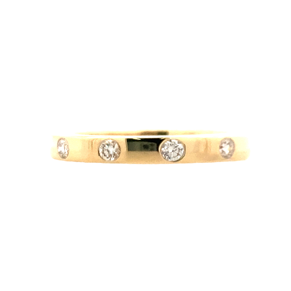 Yellow Gold Stackable Diamond Station Ring