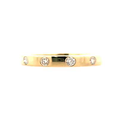 Yellow Gold Stackable Diamond Station Ring