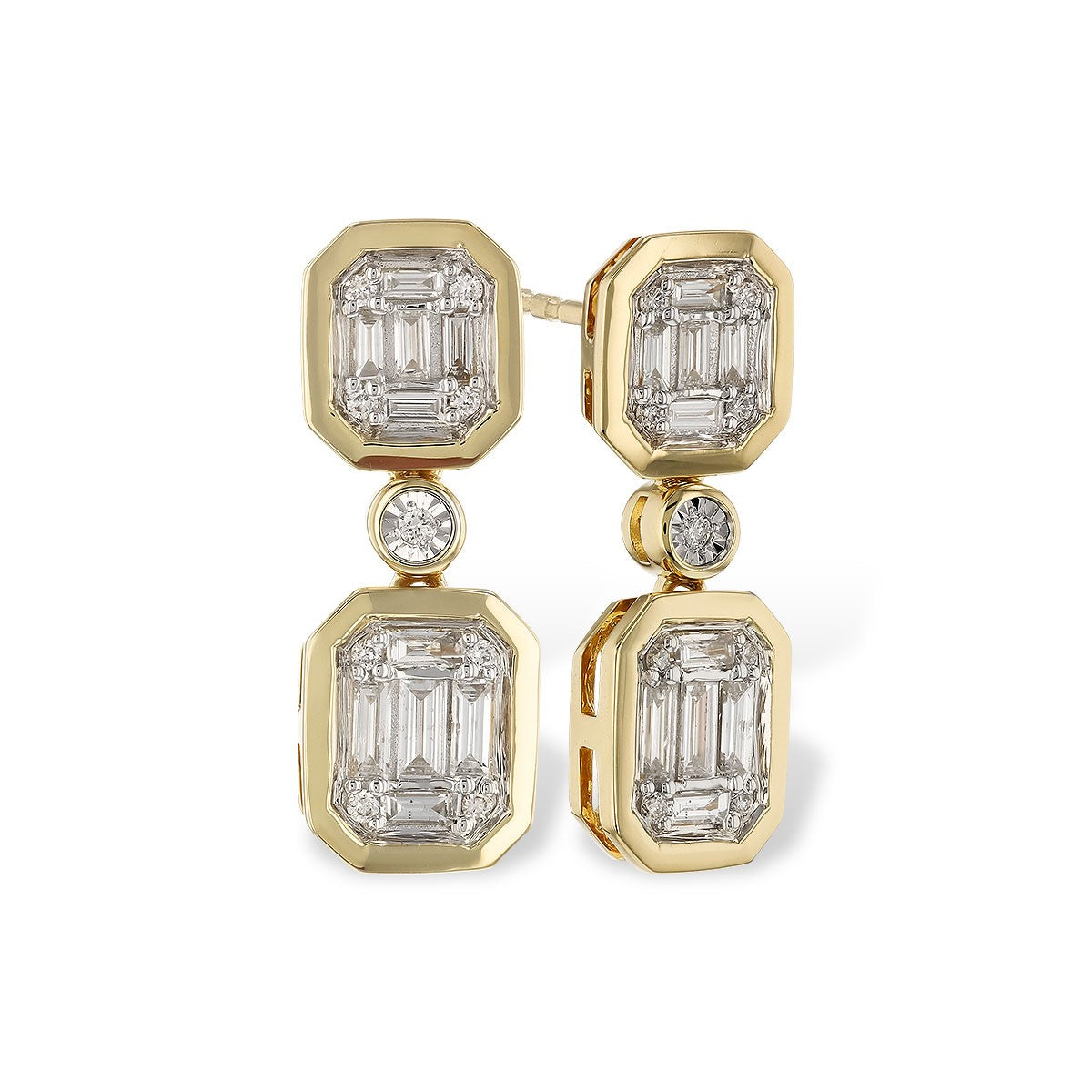 Allison Kaufman Co. 14 KT Yellow Gold Drop Diamond Earrings E2227