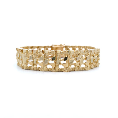 Estate D/C Fancy Link Bracelet in Yellow Gold