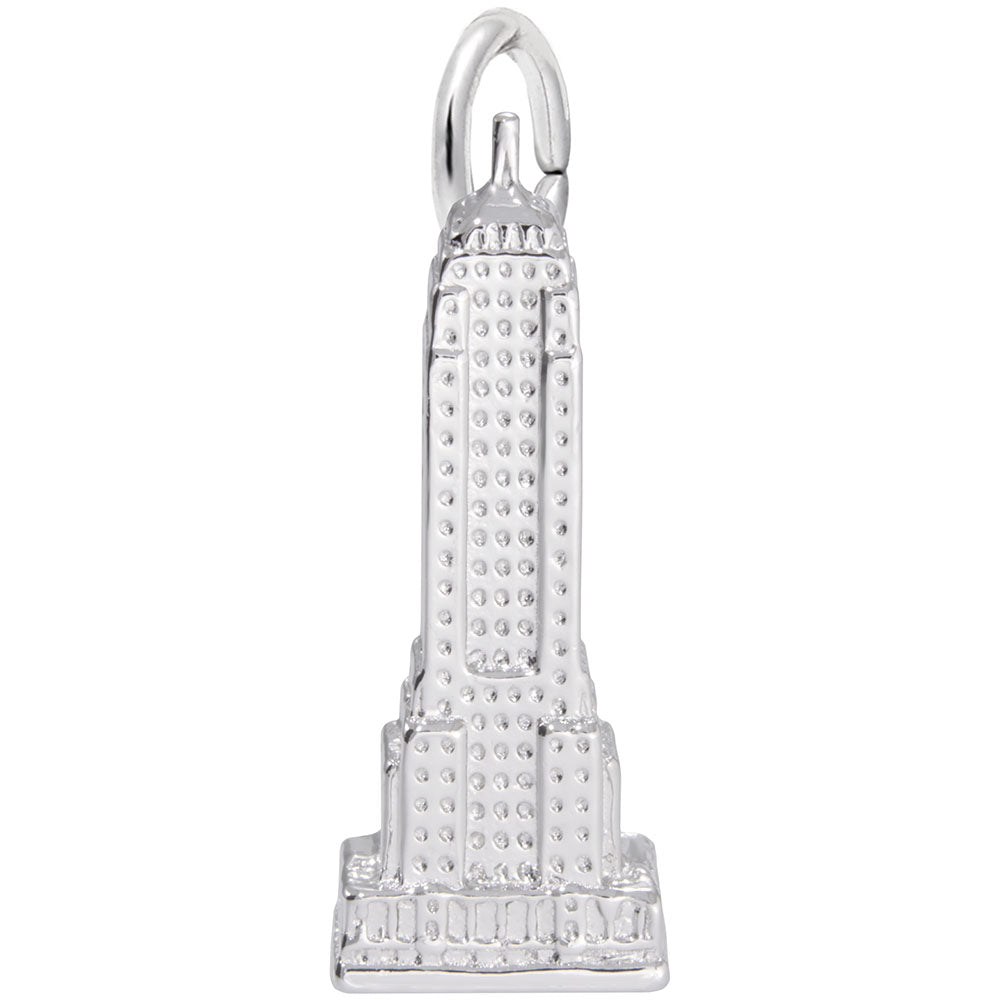 Empire State Building Charm  in Silver