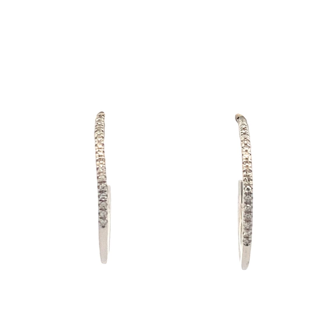 Thin Diamond Hoops in White Gold