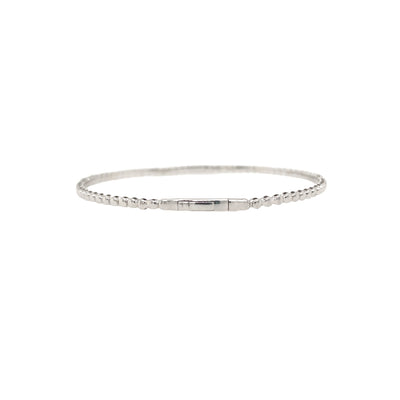 Blue Sapphire and Diamond Bangle in White Gold