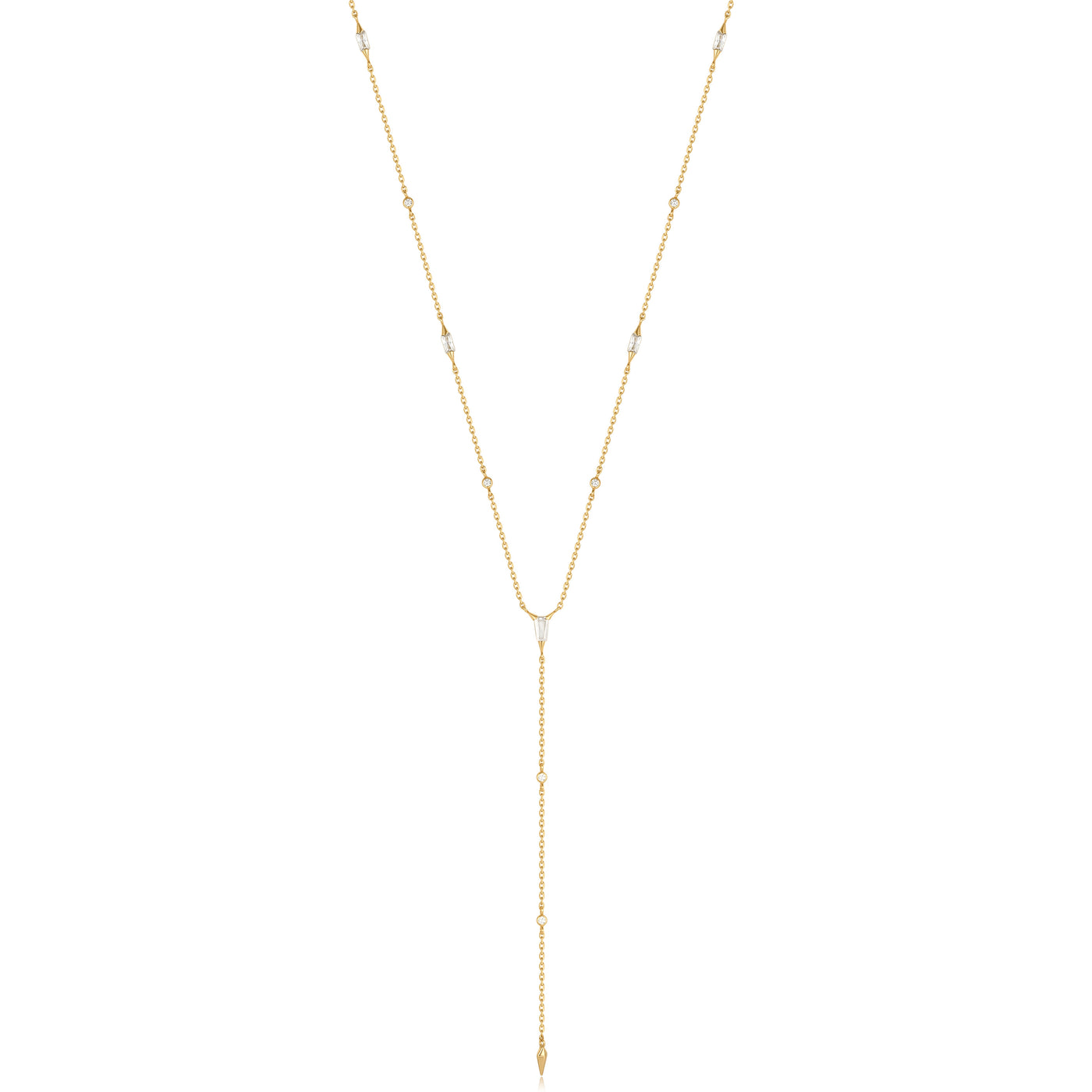 Fancy Link "Y" Necklace in Yellow Gold by Ania Haie