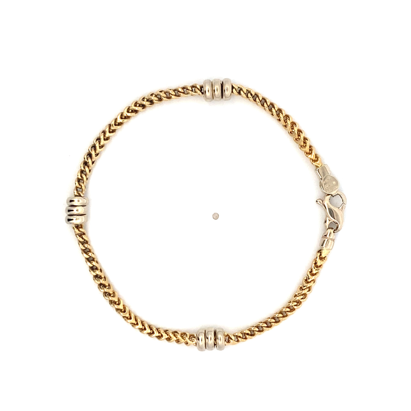 Estate Fancy Link Bracelet in Two-Tone Gold