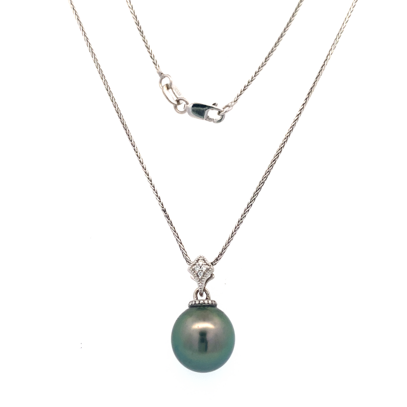 Tahitian Pearl Pendant in White Gold by B&C