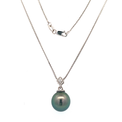 Tahitian Pearl Pendant in White Gold by B&C