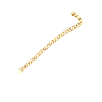 Yellow Gold Double Link Charm Bracelet