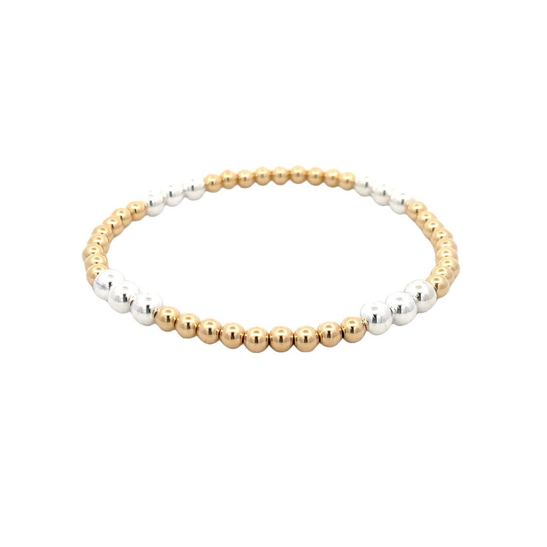 4mm with 5mm Stretch Bracelet in Two-Tone Gold by Karen Lazar