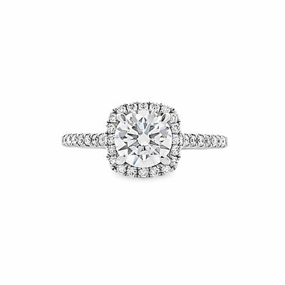 FANA 14KT White Gold Halo Round Shape Engagement Ring S3790/WG