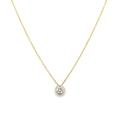 Yellow Gold Lab Grown Diamond Solitaire Pendant