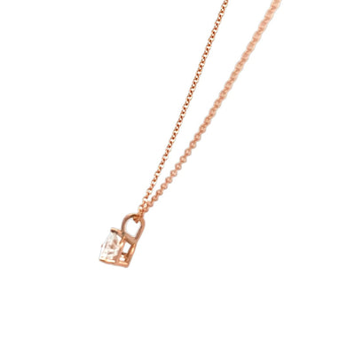 Diamond Solitaire Pendant in Rose Gold by B&C