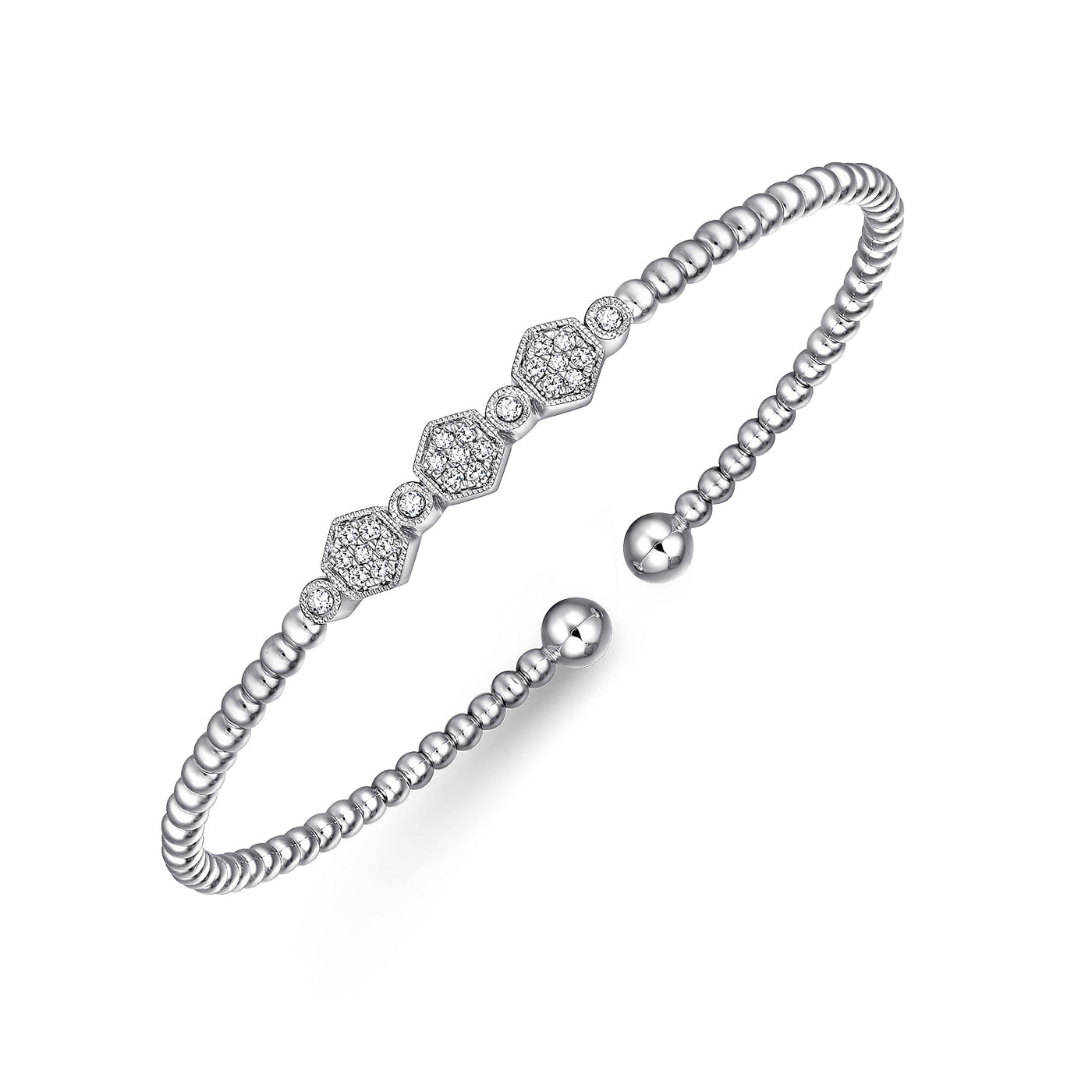 Gabriel & Co. White Gold Diamond Bujukan Bangle