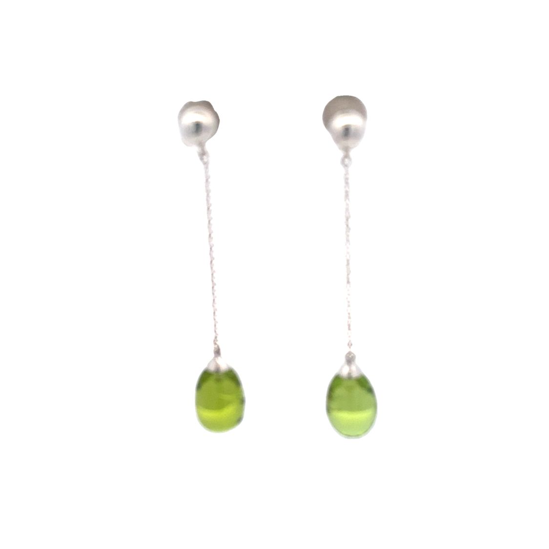 Estate Peridot Drop Earrings in White Gold by Tiffany & Co.