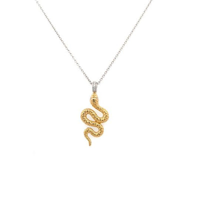 Snake Pendant in Two-Tone Gold by Ti Sento Milano