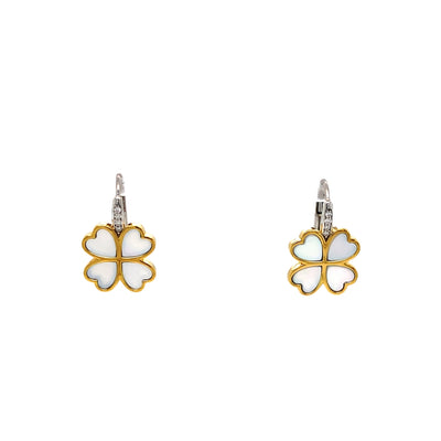 Mother of Pearl Drop Earrings in Two-Tone Gold by Ti Sento Milano