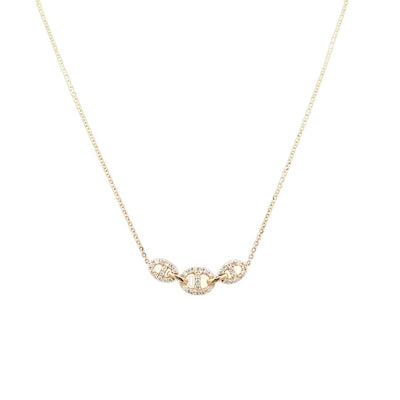 Yellow Gold Diamond Section Necklace