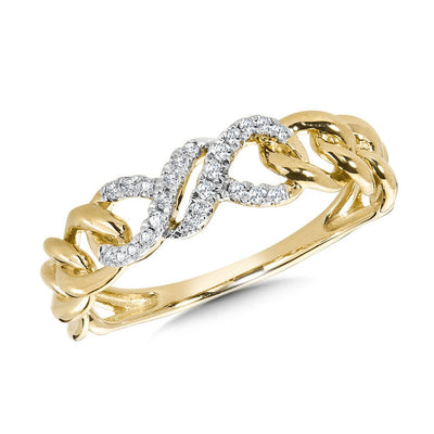 DIamond Infinity Link Ring in Yellow Gold