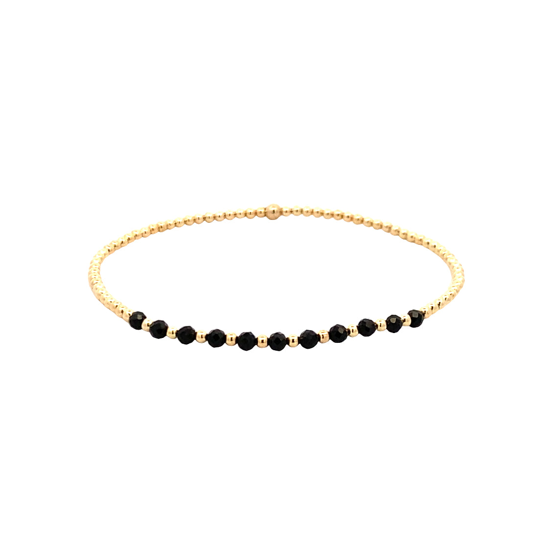 2mm Spinel Pattern Stretch Bracelet in Yellow Gold by Karen Lazar